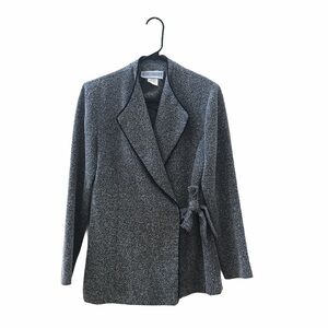 JESSICA HOWARD gray tie blazer coat